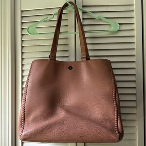 Dagne Dover Brown Leather Laptop Tote